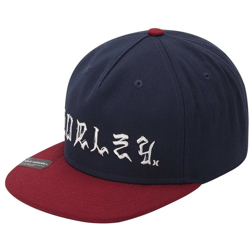 Hurley Men's Transition Strapback Hat Cap - Navy/Team Red